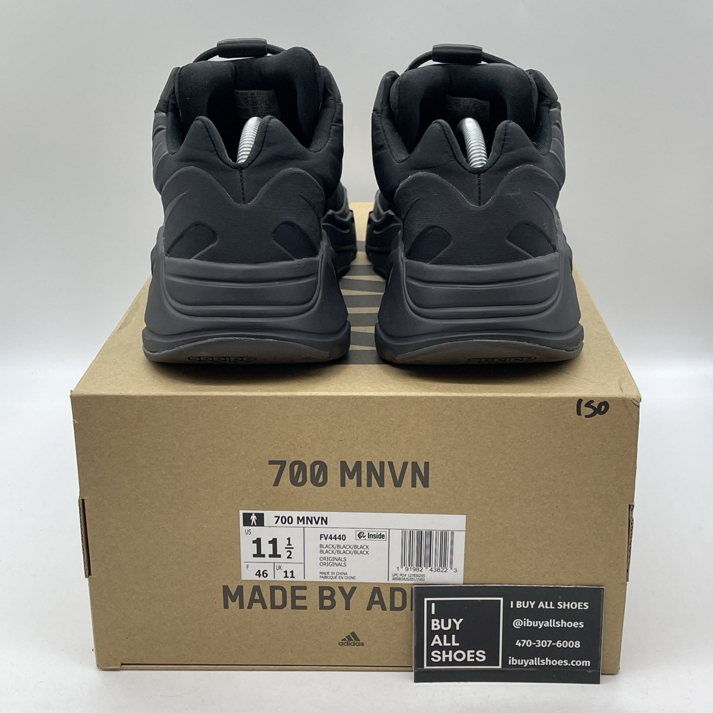 Size 11.5 - adidas Yeezy Boost 700 MNVN Triple Black Leather (FV4440)