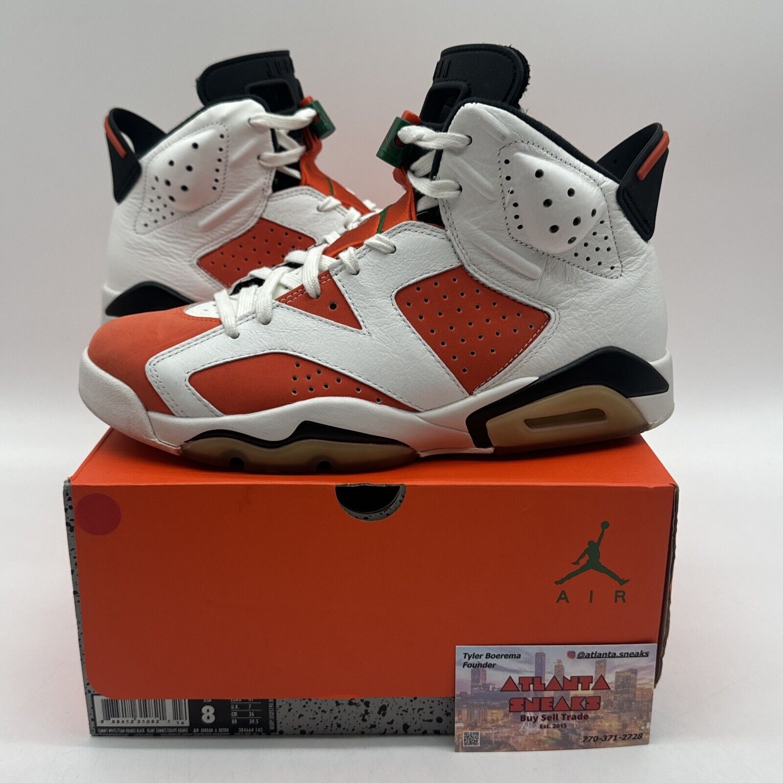 Size 8 - Jordan 6 Retro Like Mike 2017 Orange White Green Suede Leather OG Box