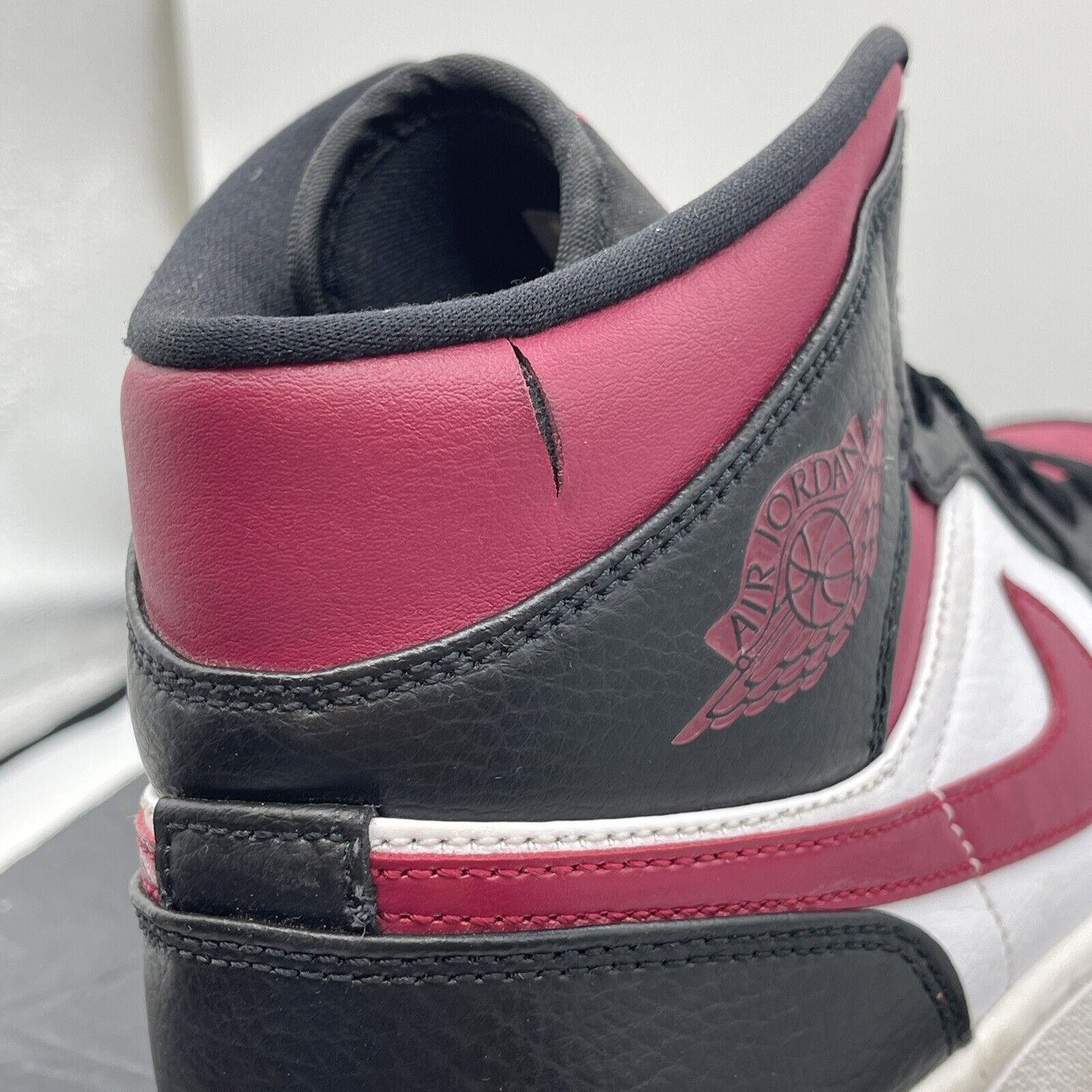 Size 8 - Air Jordan 1 Mid Noble Red Purple Black White Leather (554724-066)