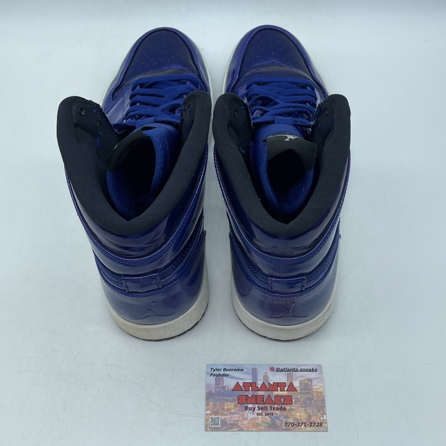 Size 12 - Air Jordan 1 Retro High Deep Royal White Blue Leather (332550-420)