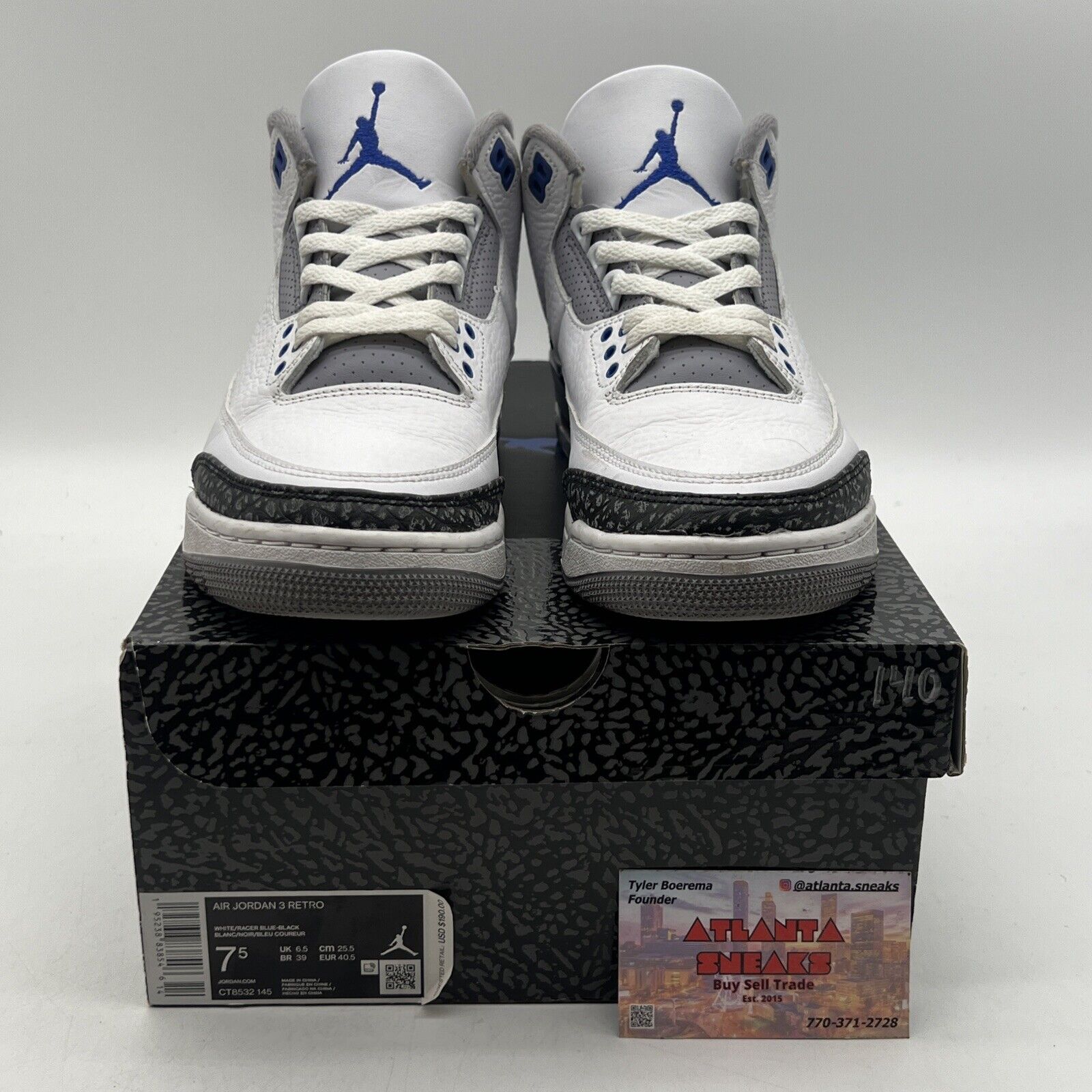 Size 7.5 - Jordan 3 Retro Mid Racer Blue White Black (CT8532-145)