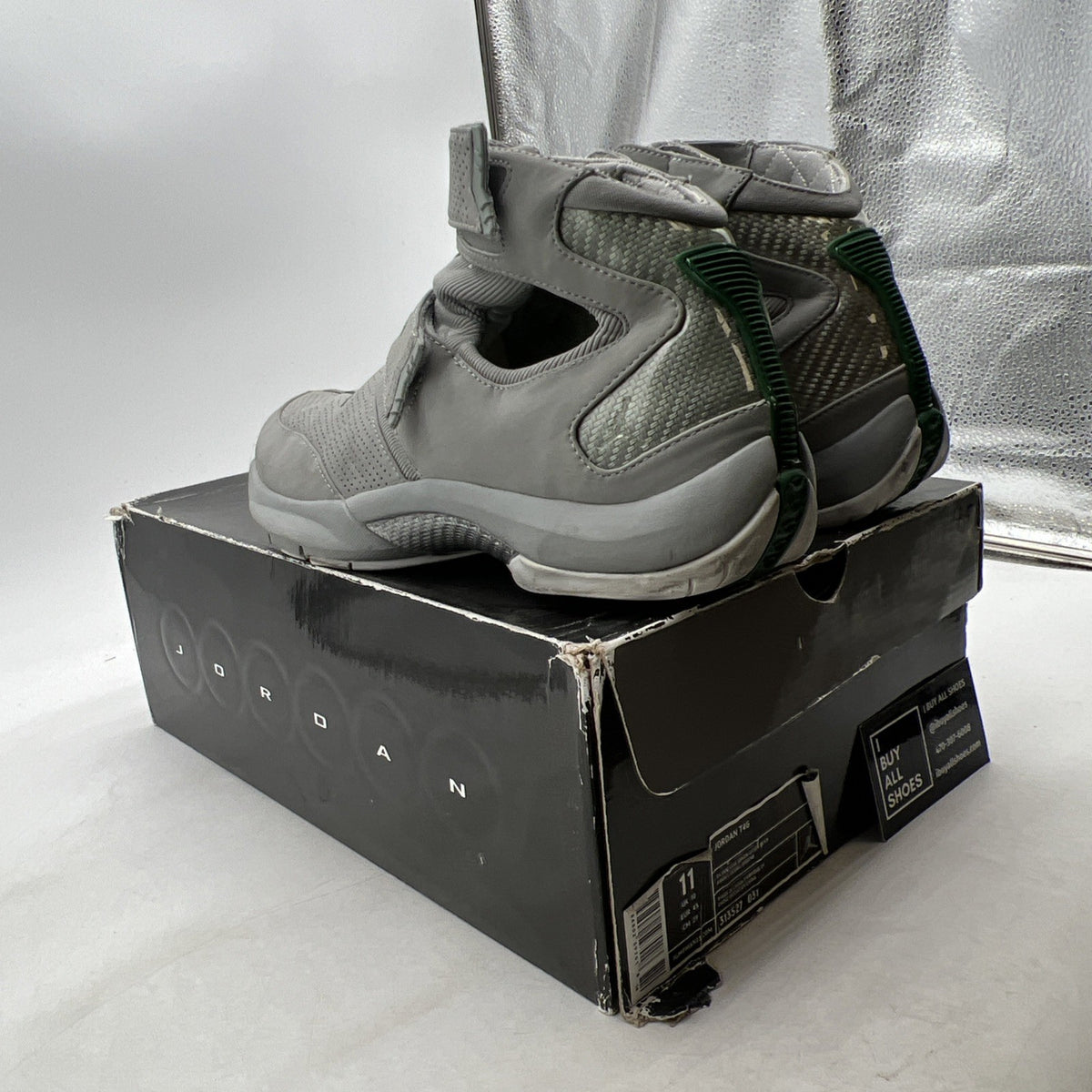 Size 11 - Air Jordan T4G Ray Allen PE Sonics Silver / Green Bean (313527-031)