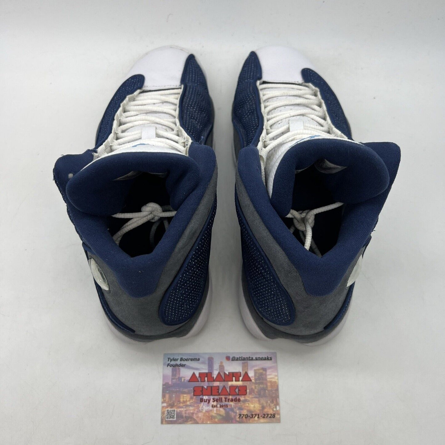 Size 8 - Jordan 13 Retro Mid Flint White Leather Blue Grey (414571-404)