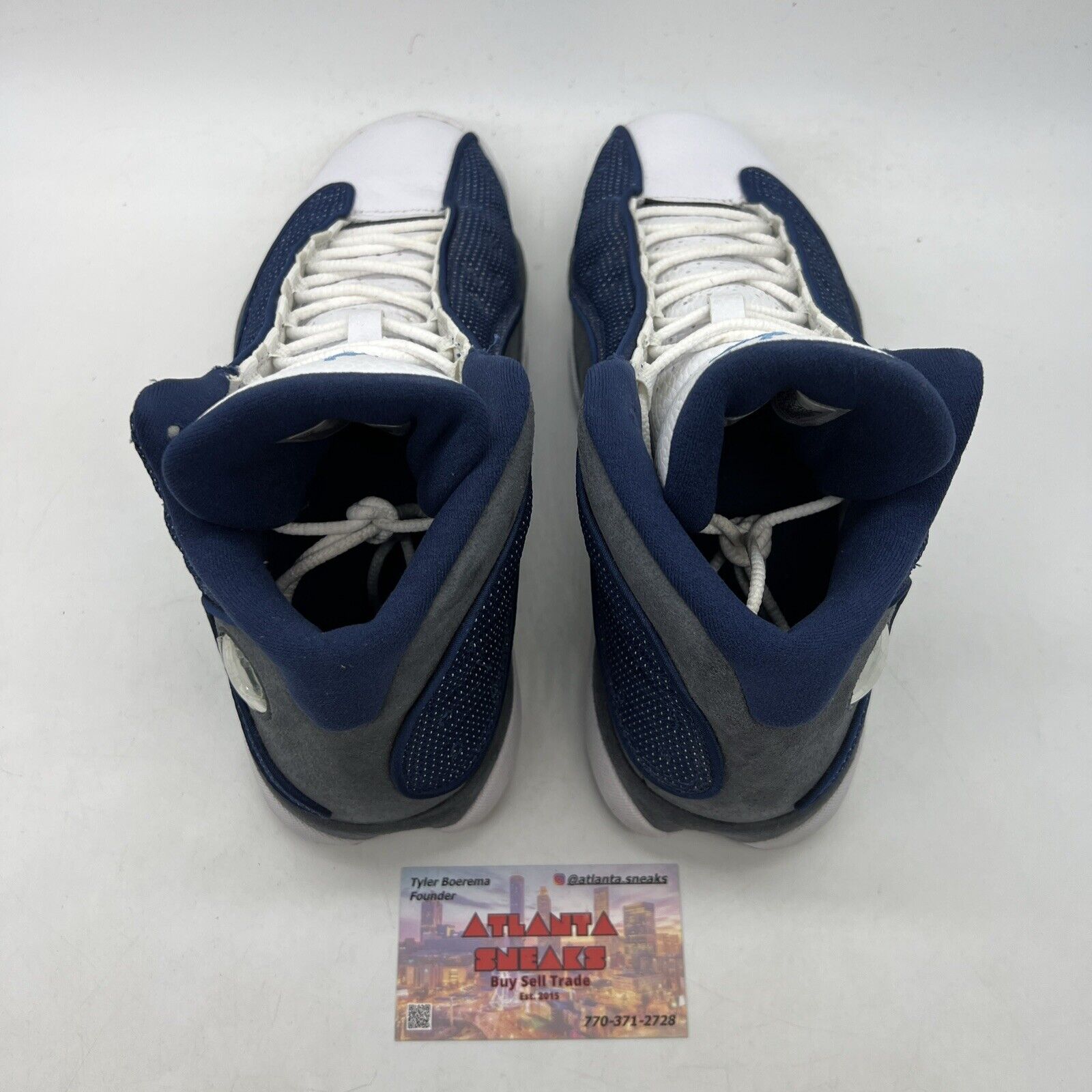 Size 8 - Jordan 13 Retro Mid Flint White Leather Blue Grey (414571-404)