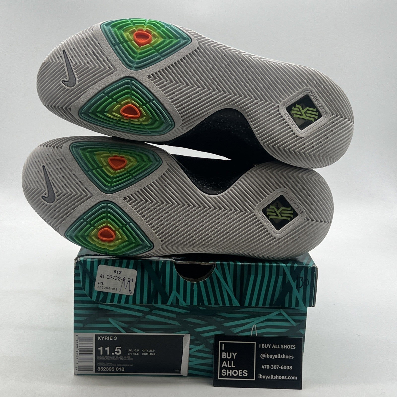 Size 11.5 - Nike Kyrie 3 Black Ice (852395-018)