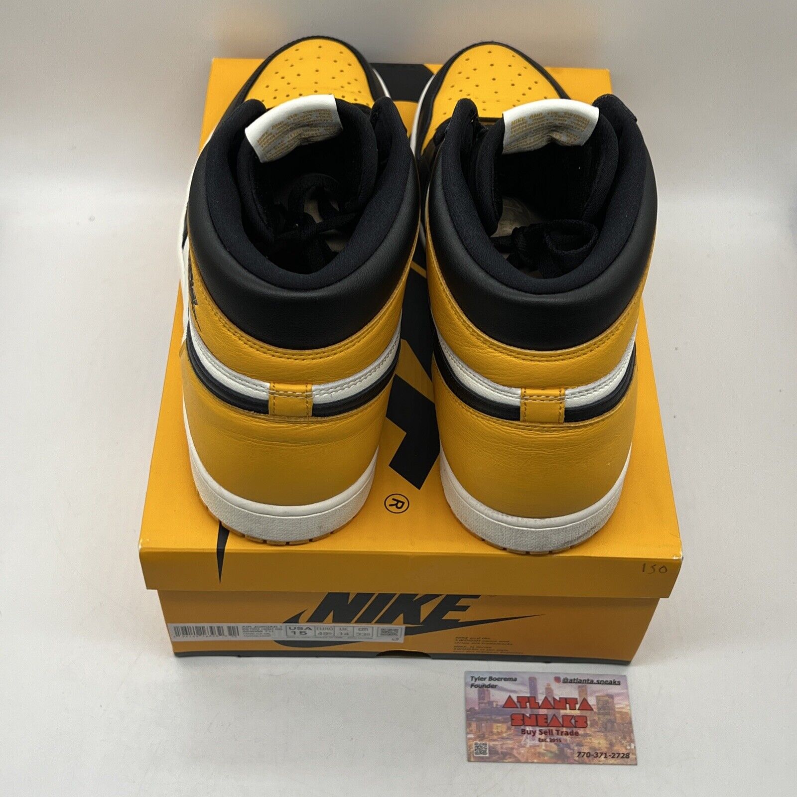 Size 15 - Jordan 1 Retro OG High Yellow Toe Black White Leather (555088-711)