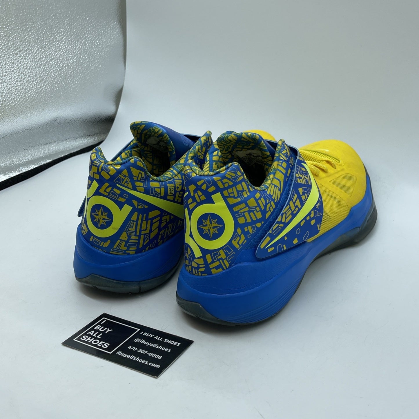 Size 13 - Nike Zoom KD 4 2012 Scoring Title Yellow Blue Leather (473679-703)