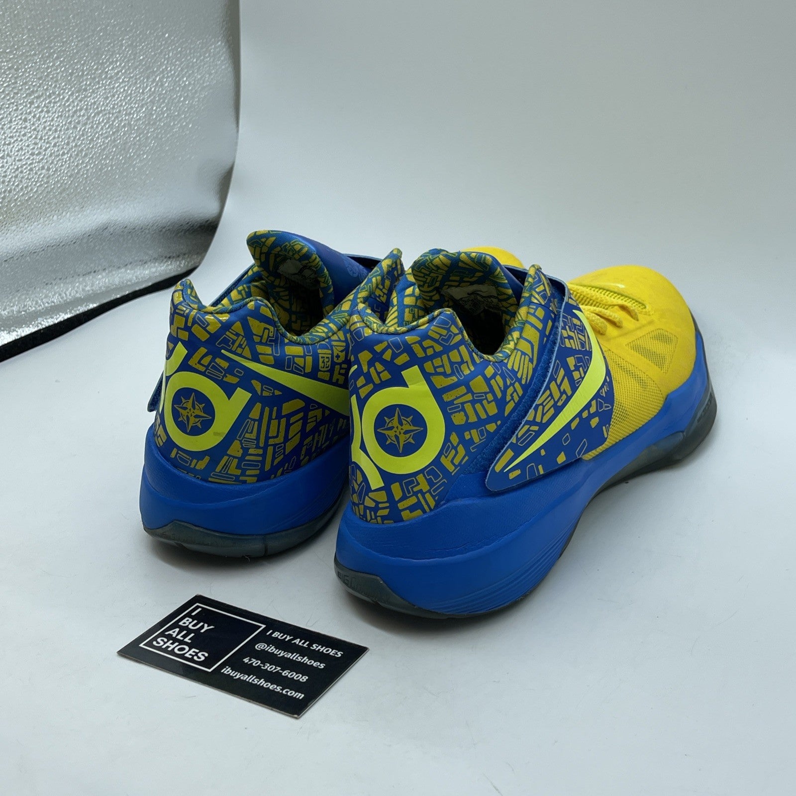 Size 13 - Nike Zoom KD 4 2012 Scoring Title Yellow Blue Leather (473679-703)