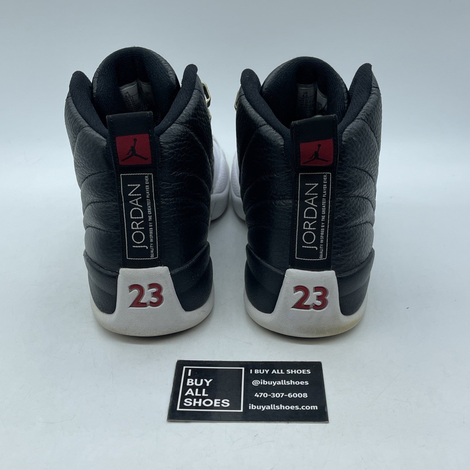Size 8 - Jordan 12 Retro Mid Playoff Black White Grey Leather (CT8013-006)