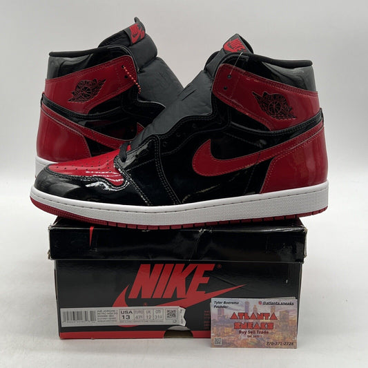 Size 13 - Jordan 1 Retro OG High Patent Bred Black Red White (555088-063)