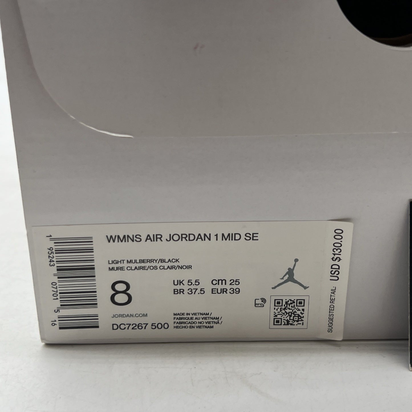 Size 8W - Air Jordan Retro 1 Mid Mulberry Pink  (DC7267-500)