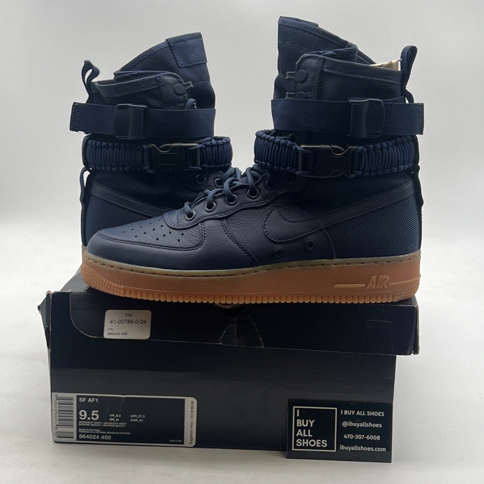 Size 9.5 - Nike Air Force 1 Midnight Navy (864024-400)