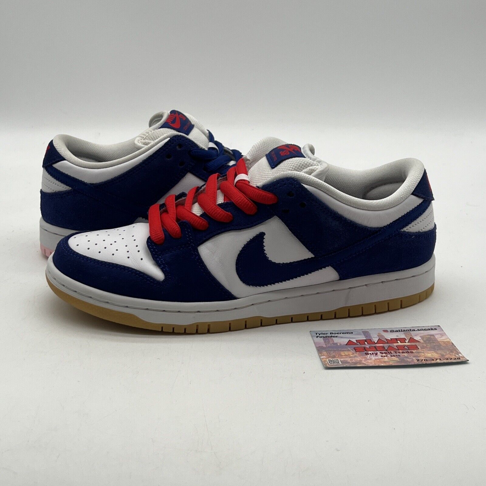 Size 8 - Nike SB Dunk Low Los Angeles Dodgers White Navy Leather (DO9395-400)