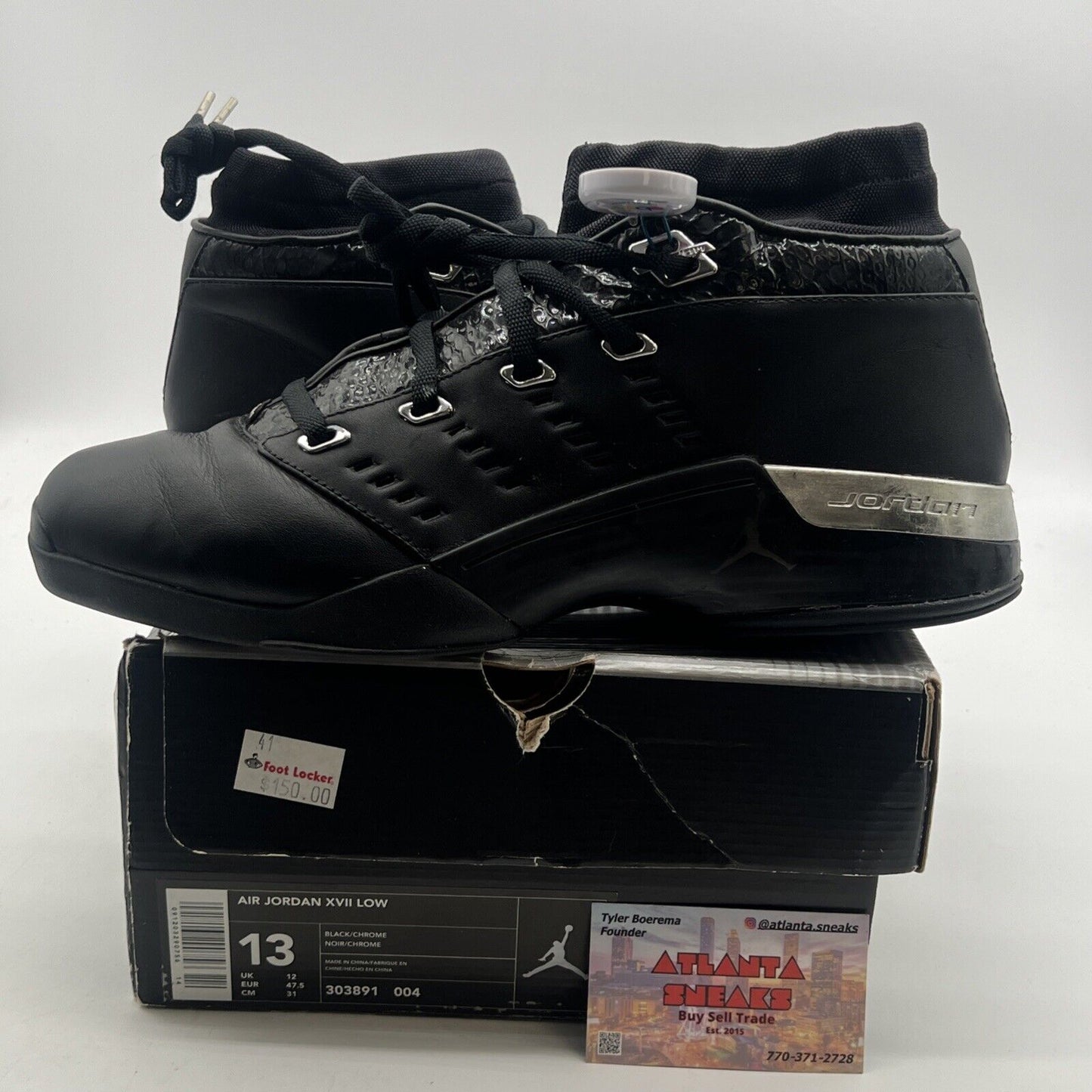Size 13 - Air Jordan 17 OG Low Black Chrome (303891-004)
