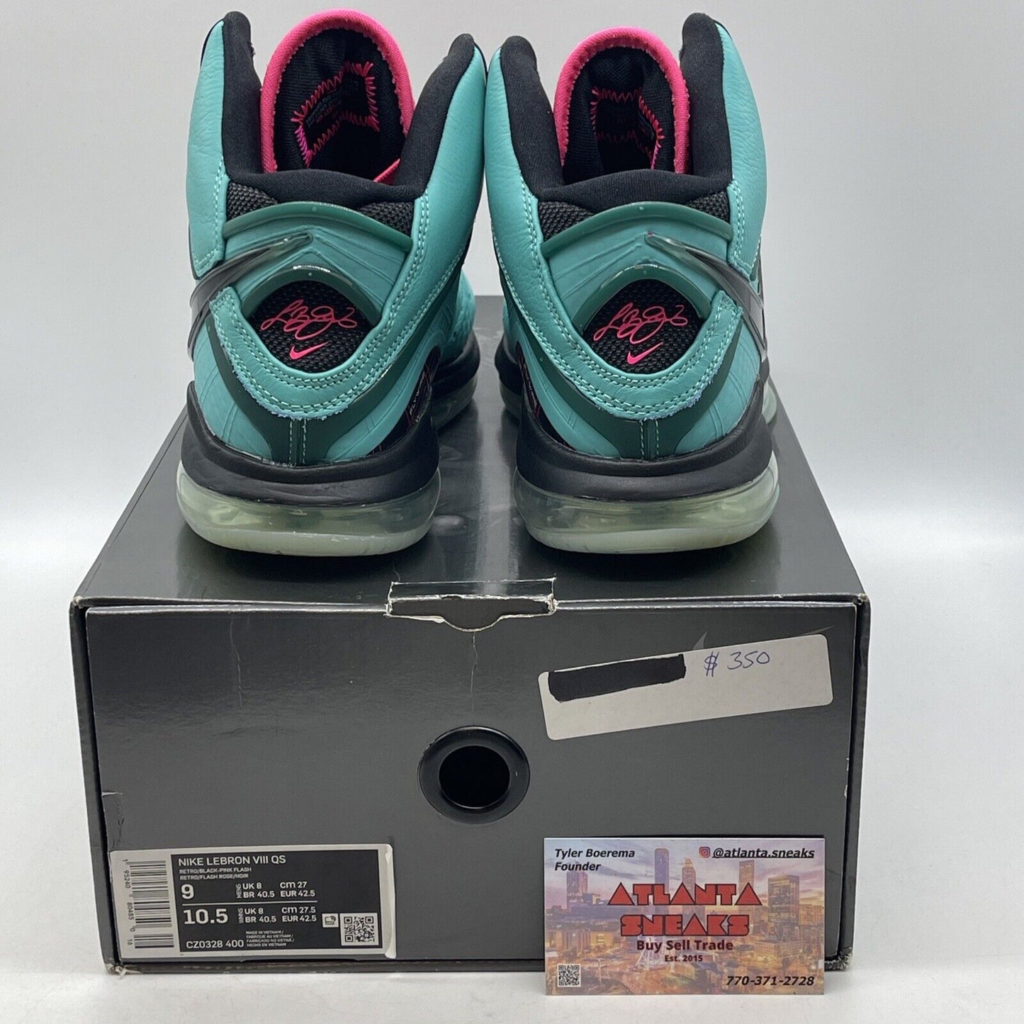 Size 9 - Nike LeBron 8 Retro 2021 Pre-Heat Black Blue Pink Suede (CZ0328-400)