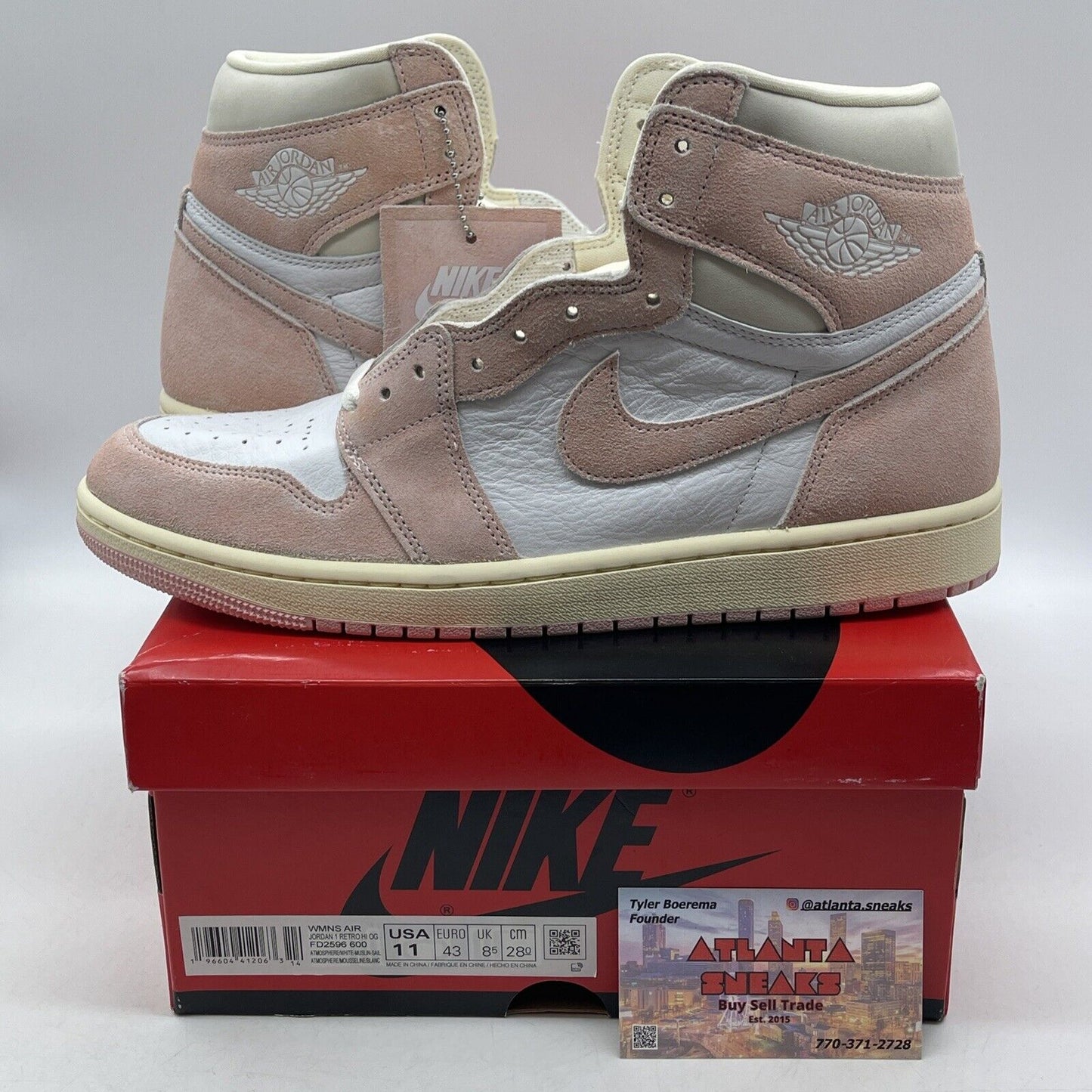 Size 11W - Air Jordan 1 Retro OG High Washed Pink Suede (FD2596-600)