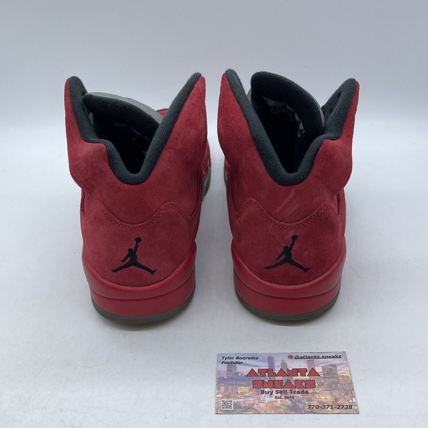 Size 9.5 - Air Jordan 5 Retro Red Suede Black Grey (136027-602)