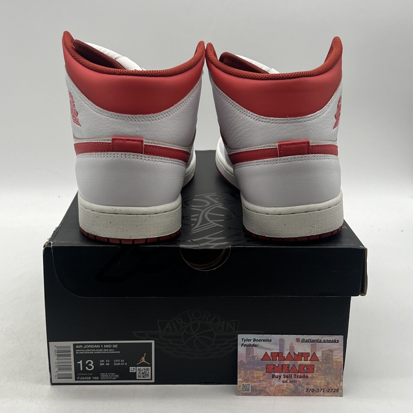 Size 13 - Nike Air Jordan 1 Mid SE White Lobster-Dune Red-Sail (FJ3458-160)