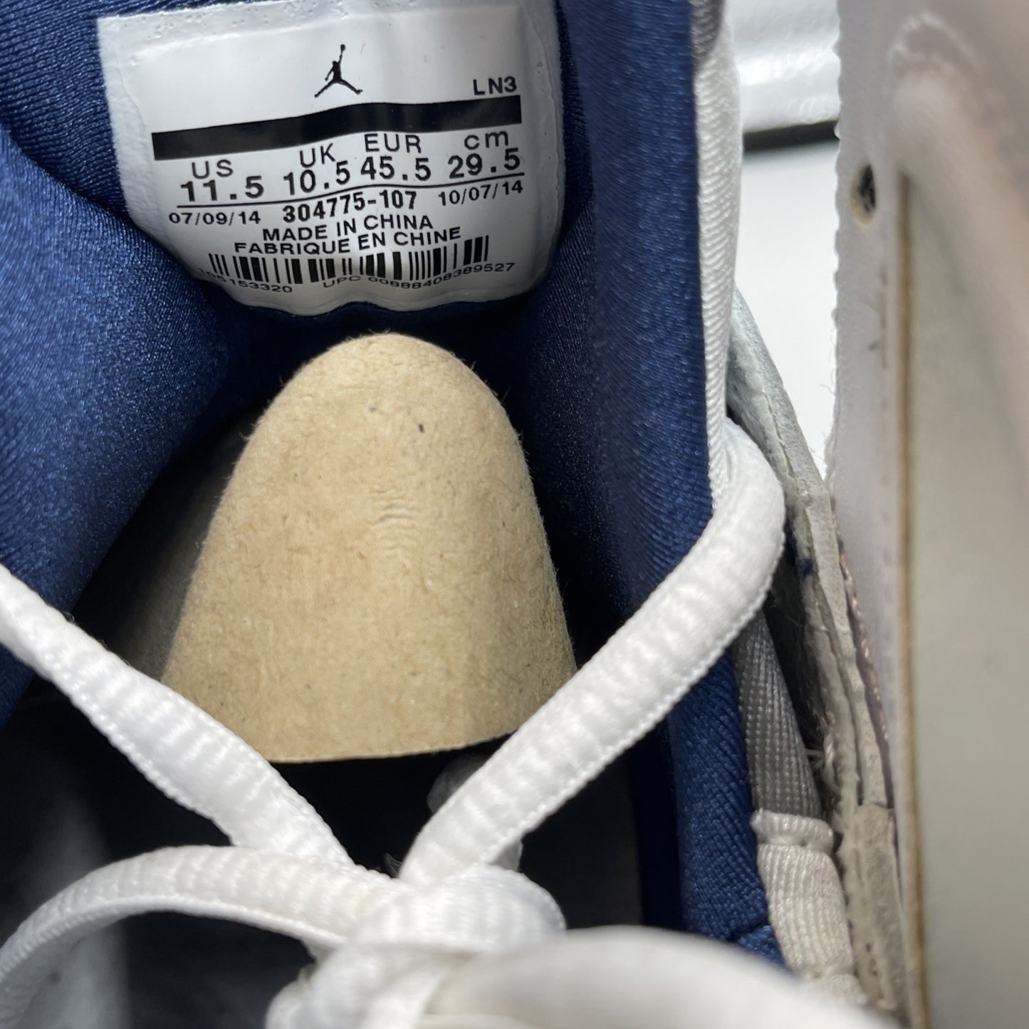Size 11.5 - Air Jordan 7 Retro 2015 French Blue White Leather (304775-107)