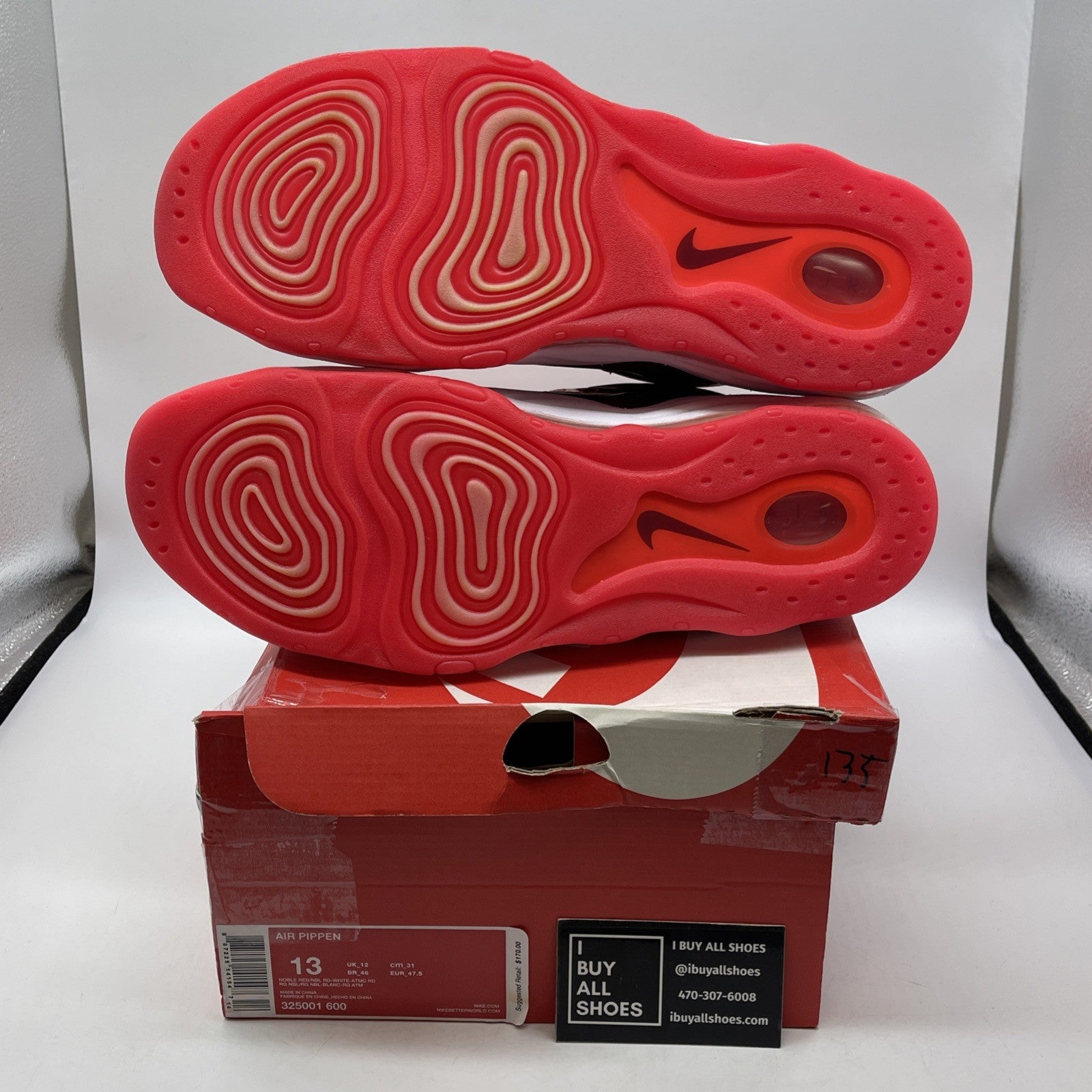 Size 13 - Nike Air Pippen 1 Noble Red White Leather (325001-600)