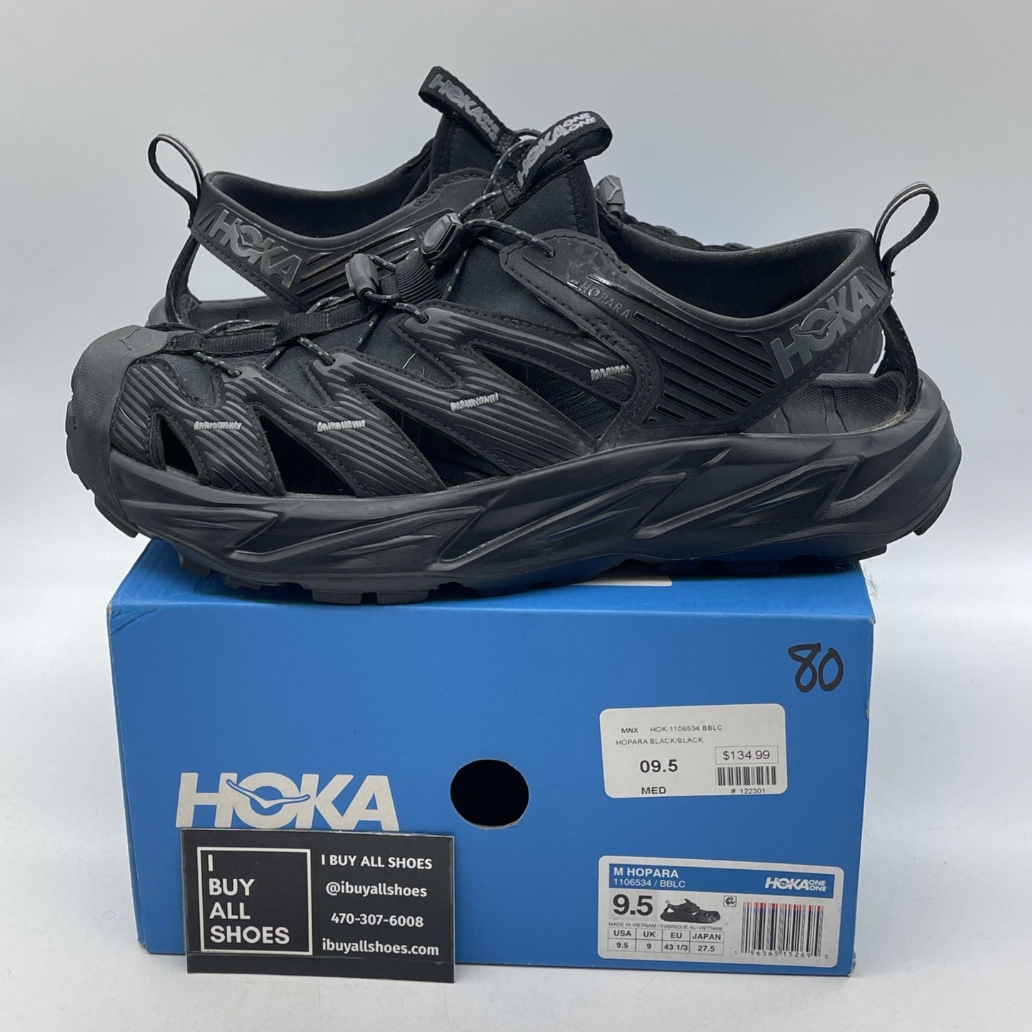 Size 9.5 - Hoka One One Hopara Black (1106534)