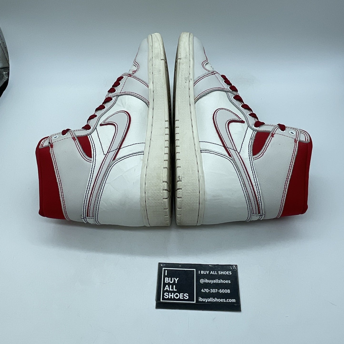 Size 9.5 - Air Jordan 1 Retro OG High Phantom Tan Red Leather (555088-160)