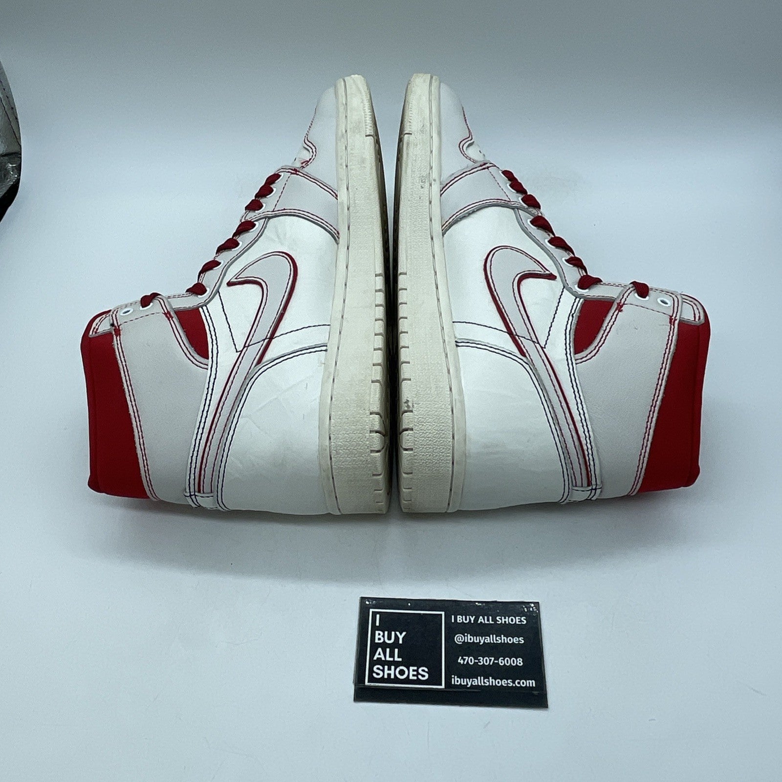 Size 9.5 - Air Jordan 1 Retro OG High Phantom Tan Red Leather (555088-160)