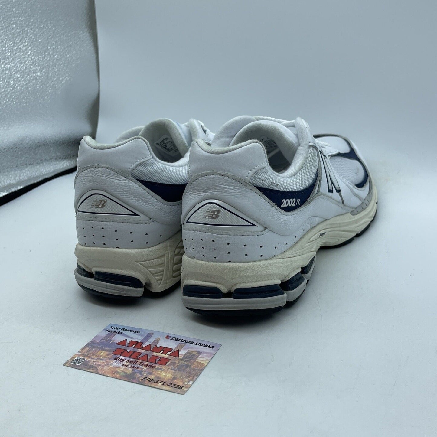 Size 9.5 - New Balance 2002R White Natural Indigo Suede Leather (M2002RHQ)