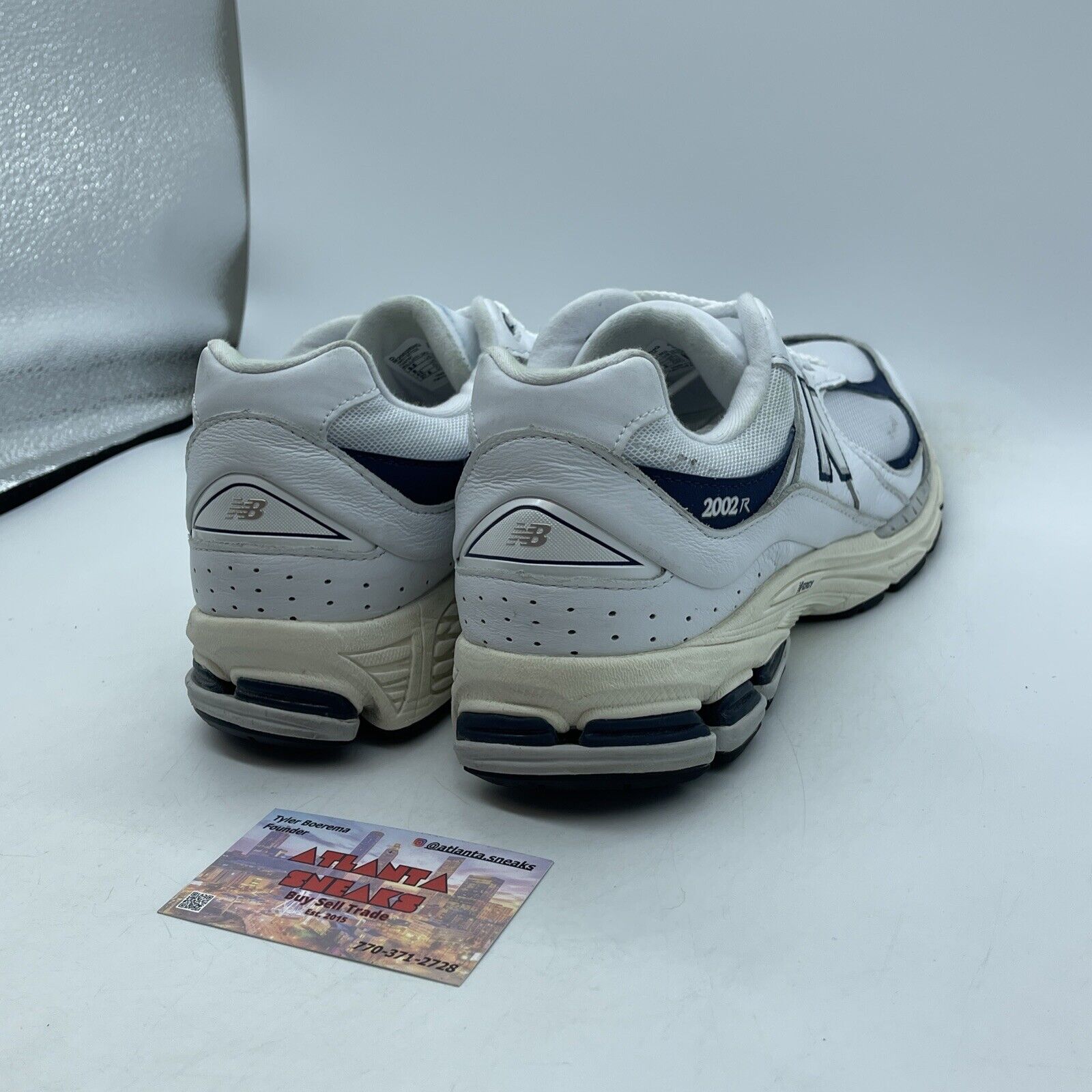 Size 9.5 - New Balance 2002R White Natural Indigo Suede Leather (M2002RHQ)