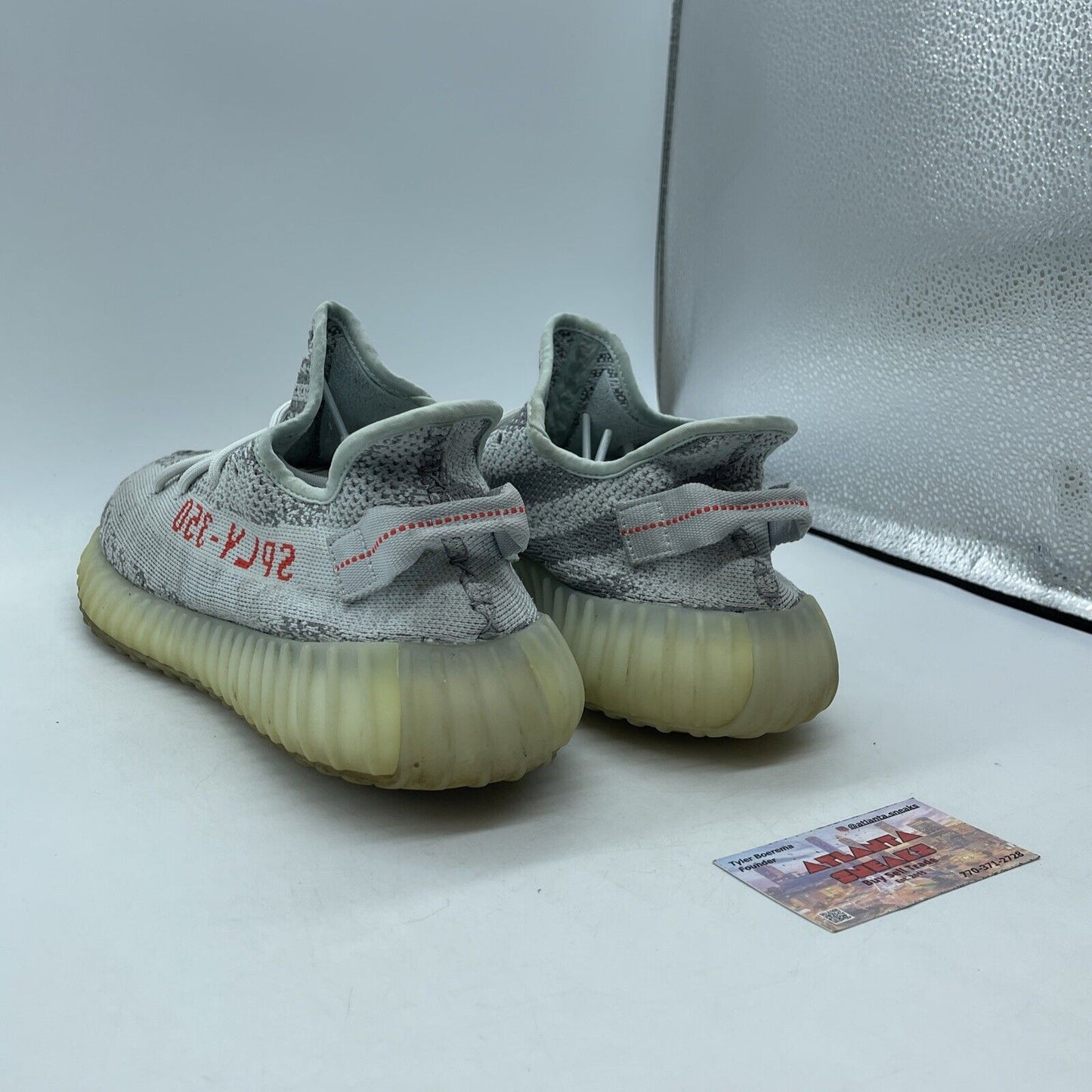 Size 12 - adidas Yeezy Boost 350 V2 Low Blue Tint Grey Red Suede (B37571)