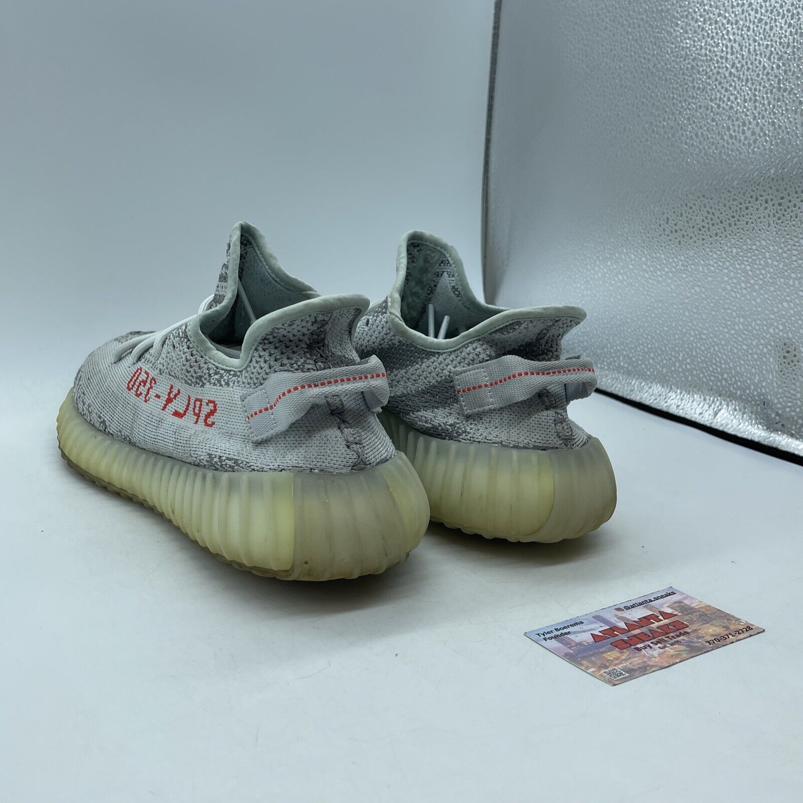Size 12 - adidas Yeezy Boost 350 V2 Low Blue Tint Grey Red Suede (B37571)
