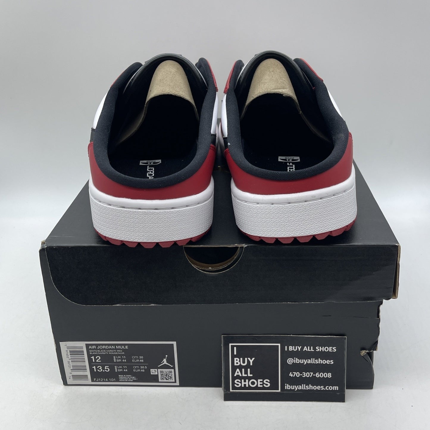 Size 12 - Air Jordan 1 Mule Golf Chicago White Red (FJ1213-101)