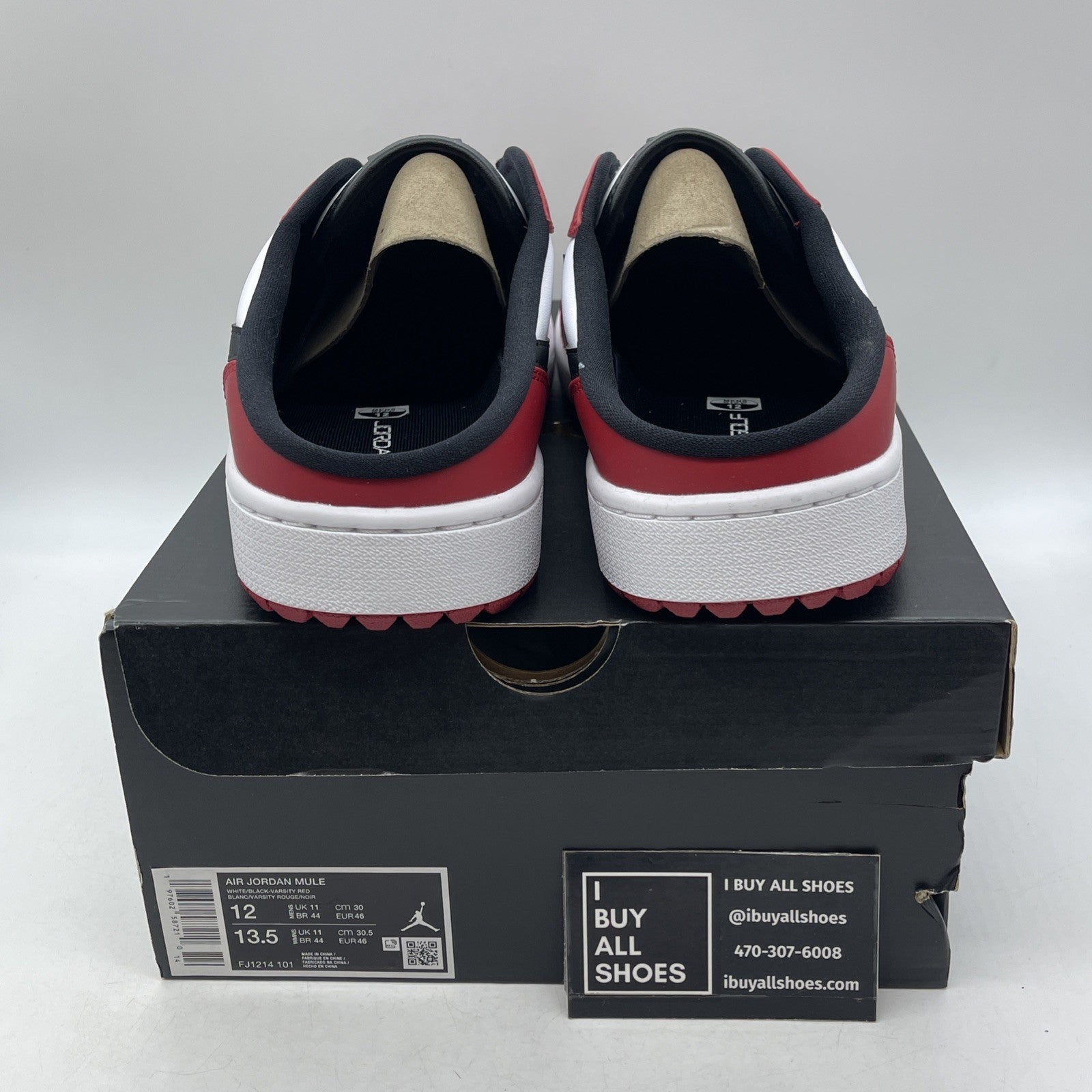 Size 12 - Air Jordan 1 Mule Golf Chicago White Red (FJ1213-101)