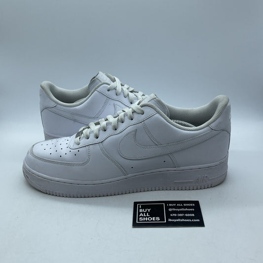 Size 12 - Nike Air Force 1 '07 Low Triple White Suede Leather (CW2288-111)