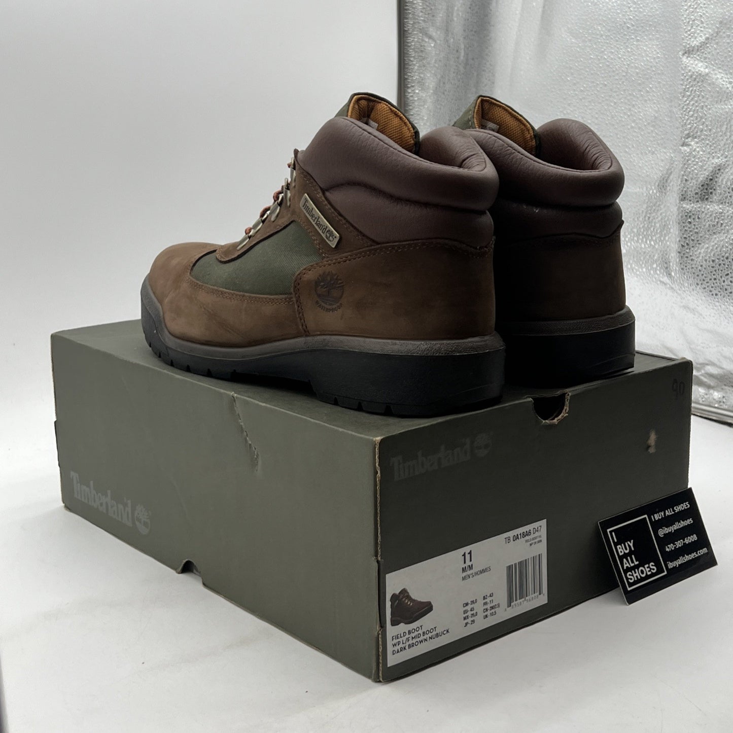 Size 11 - Men's Timberland Field Waterproof Mid Boots TB-0A18A6-D47 Brown Nubuck