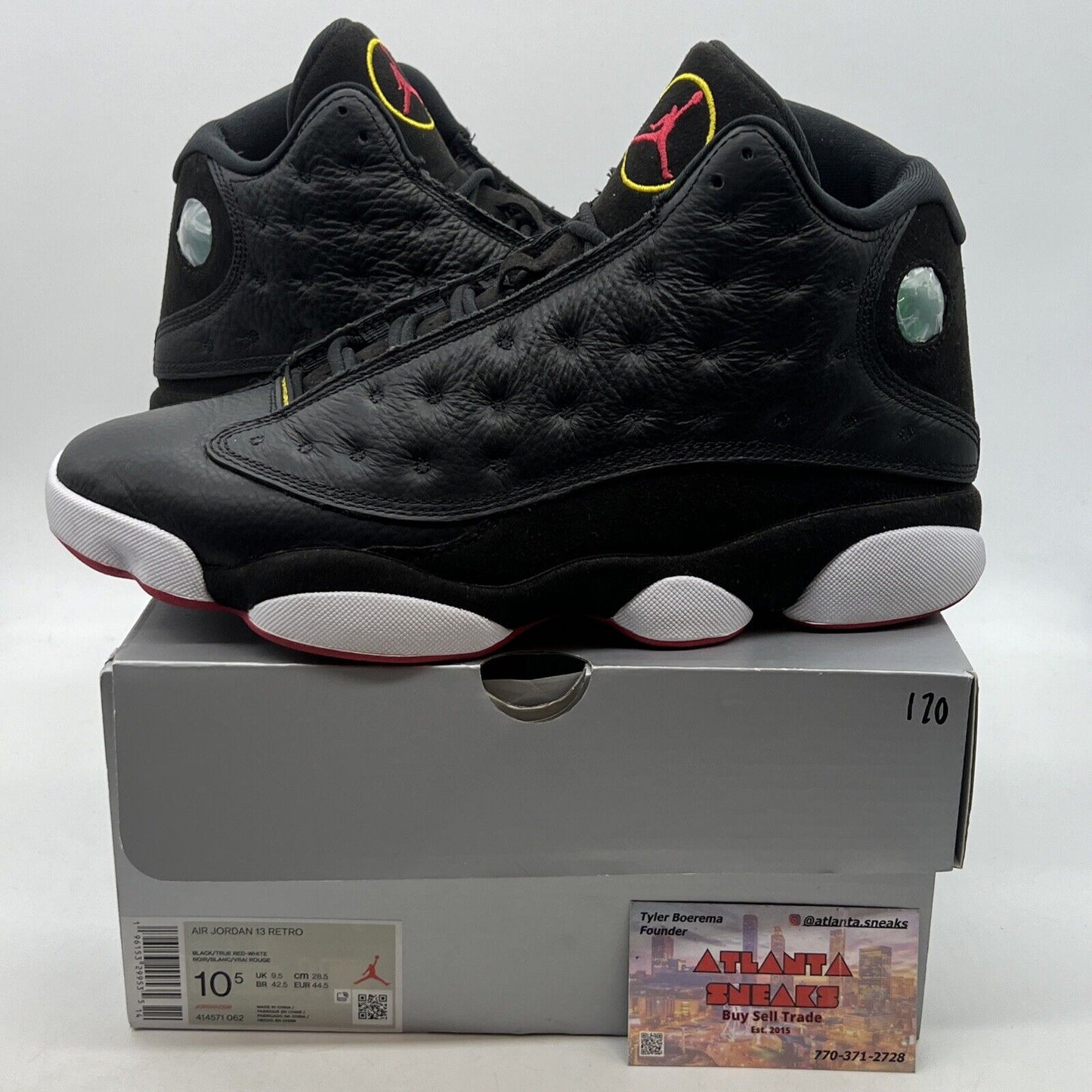 Size 10.5 - Jordan 13 Retro Mid Playoff Black Red White (414571-062)