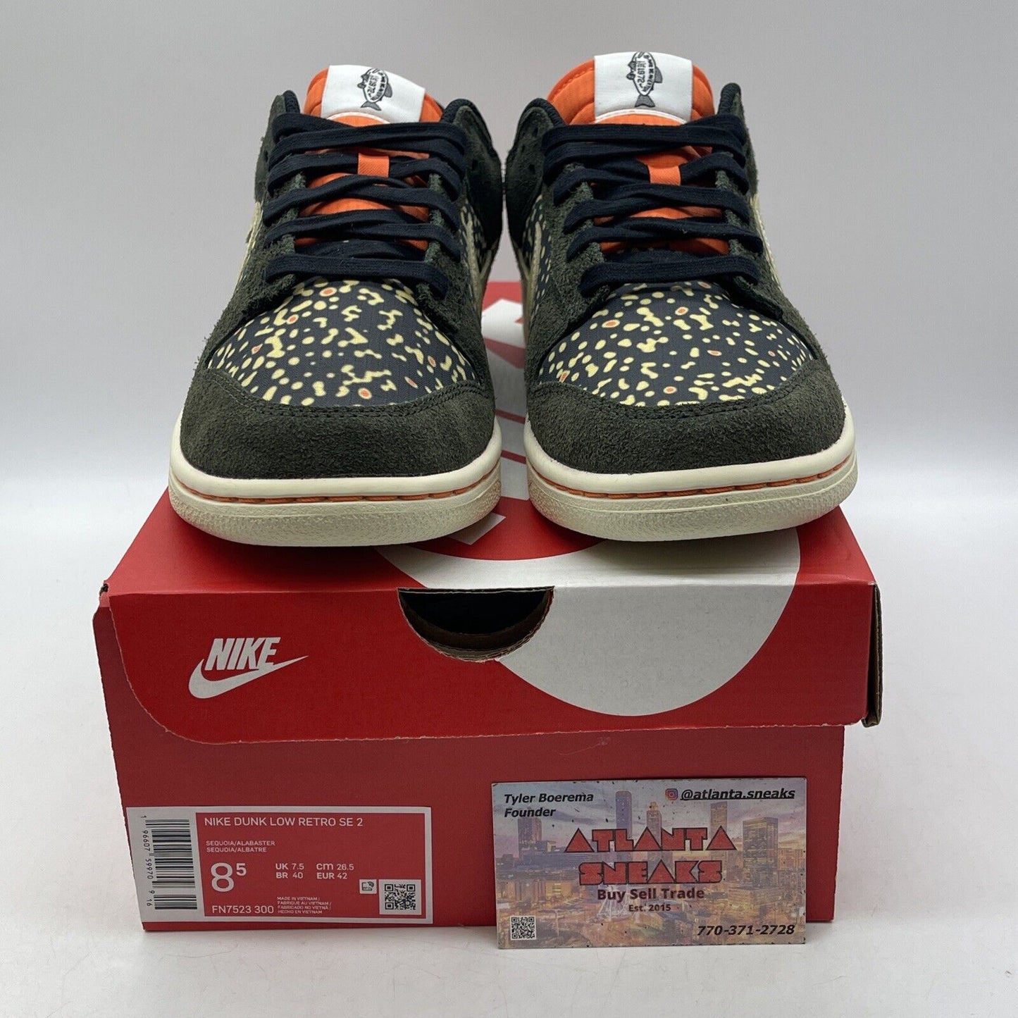 Size 8.5 - Nike Dunk SE Low Gone Fishing - Rainbow Trout Suede (FN7523-300)