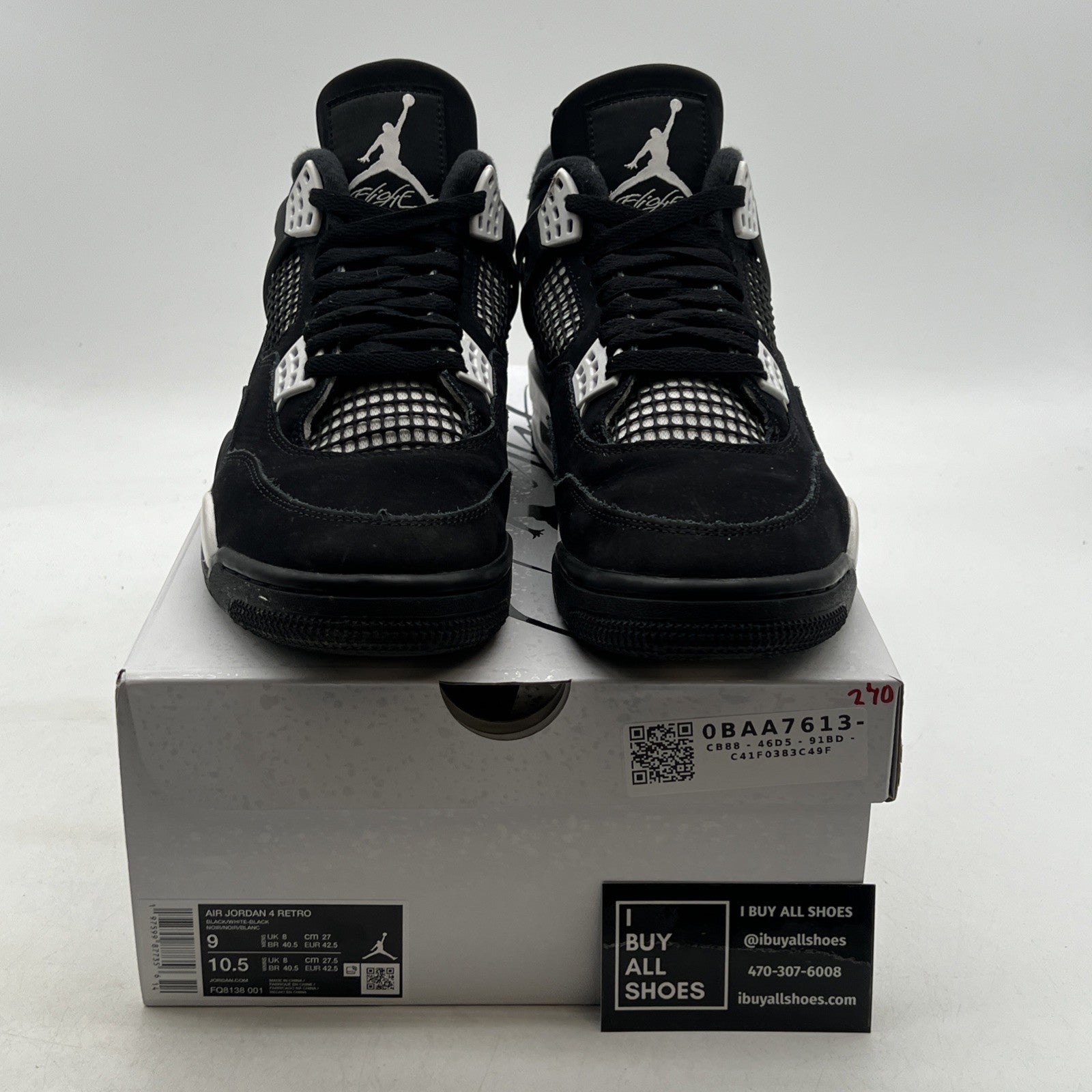Size 9 - Air Jordan 4 Retro White Thunder (FQ8138-001)