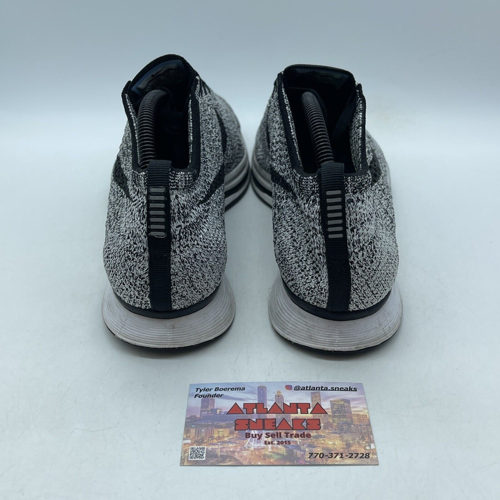 Size 11 - Nike Flyknit Racer Oreo 1.0 Black White Suede (526628-101)