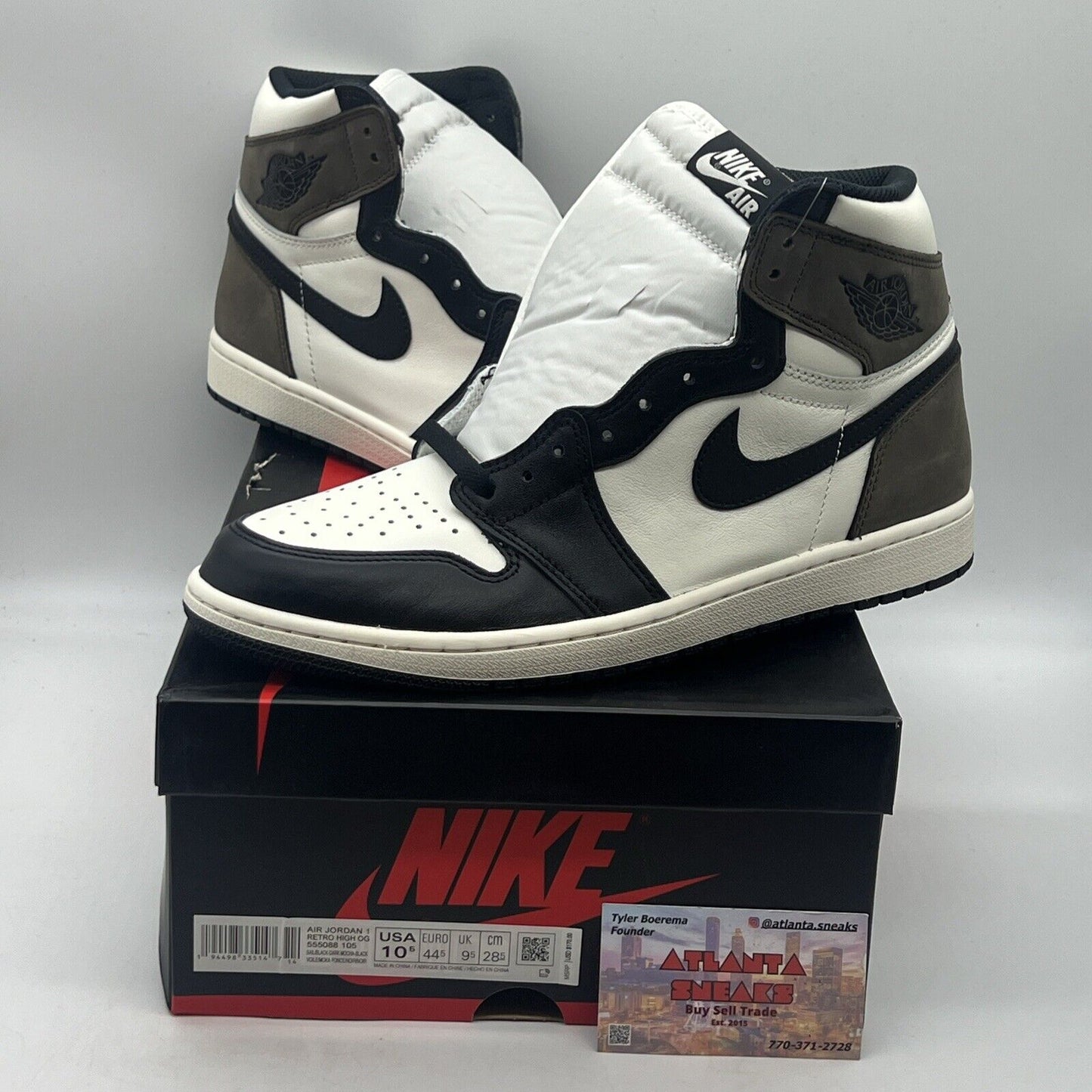 Size 10.5 - Jordan 1 Retro OG High Dark Mocha Black White Brown Brand New Og All