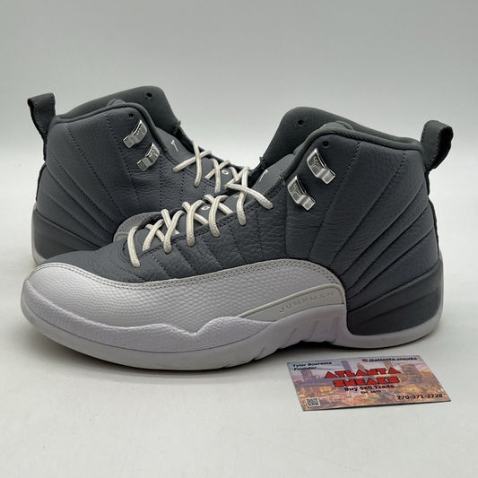 Size 9 - Jordan 12 Stealth 2022 White Grey Leather (CT8013-015)