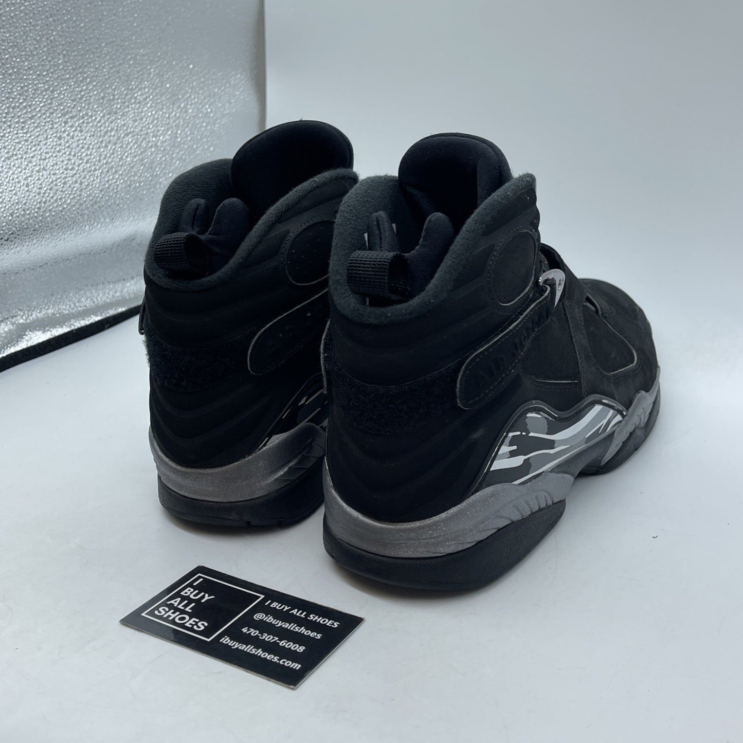 Size 11 - Air Jordan 8 Retro 2015 Chrome Black Grey Suede (305381-003)