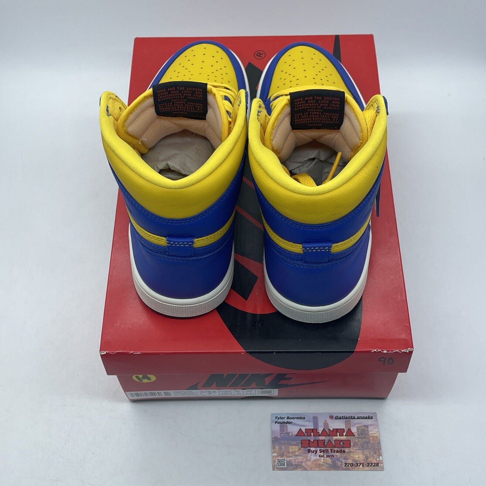 Size 7.5 - Air Jordan 1 Retro OG High Reverse Laney W White Yellow (FD2596-700)