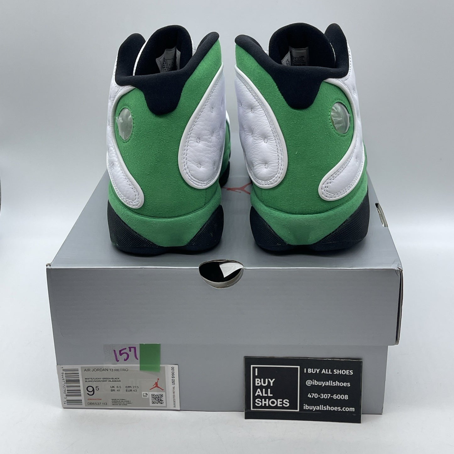 Size 9.5 - Air Jordan 13 Retro Lucky Green 2020 Suede Leather (DB6537-113)