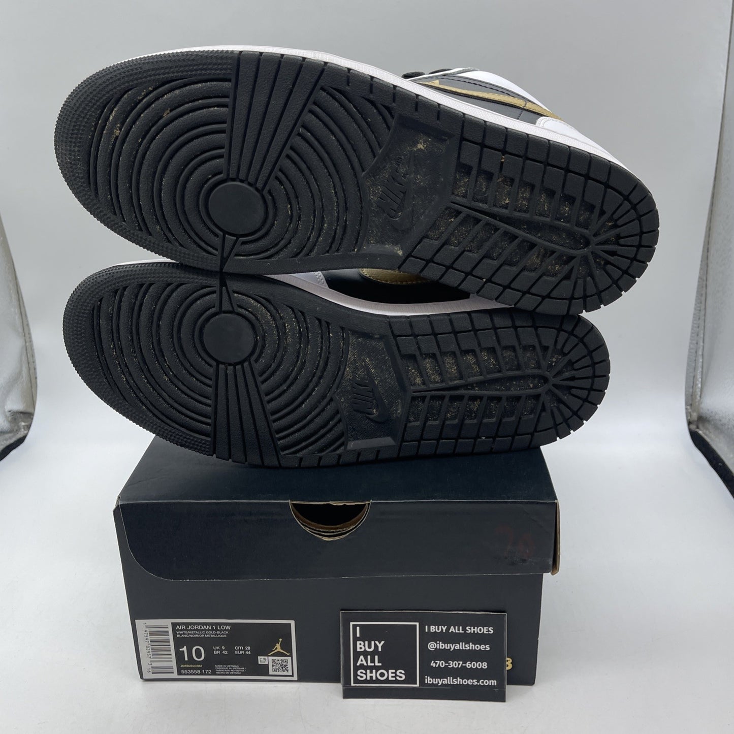 Size 10 - Air Jordan 1 Low Gold Swoosh (553558-172)