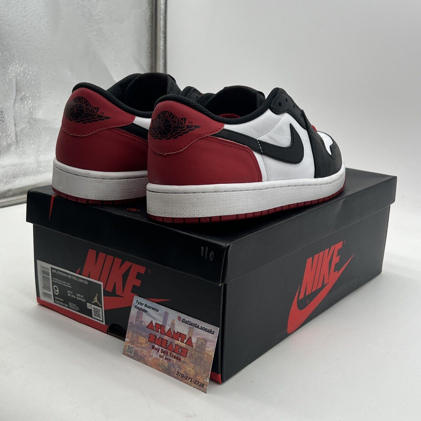 Size 9 - Air Jordan 1 Retro OG Low Black Toe (CZ0790-106)