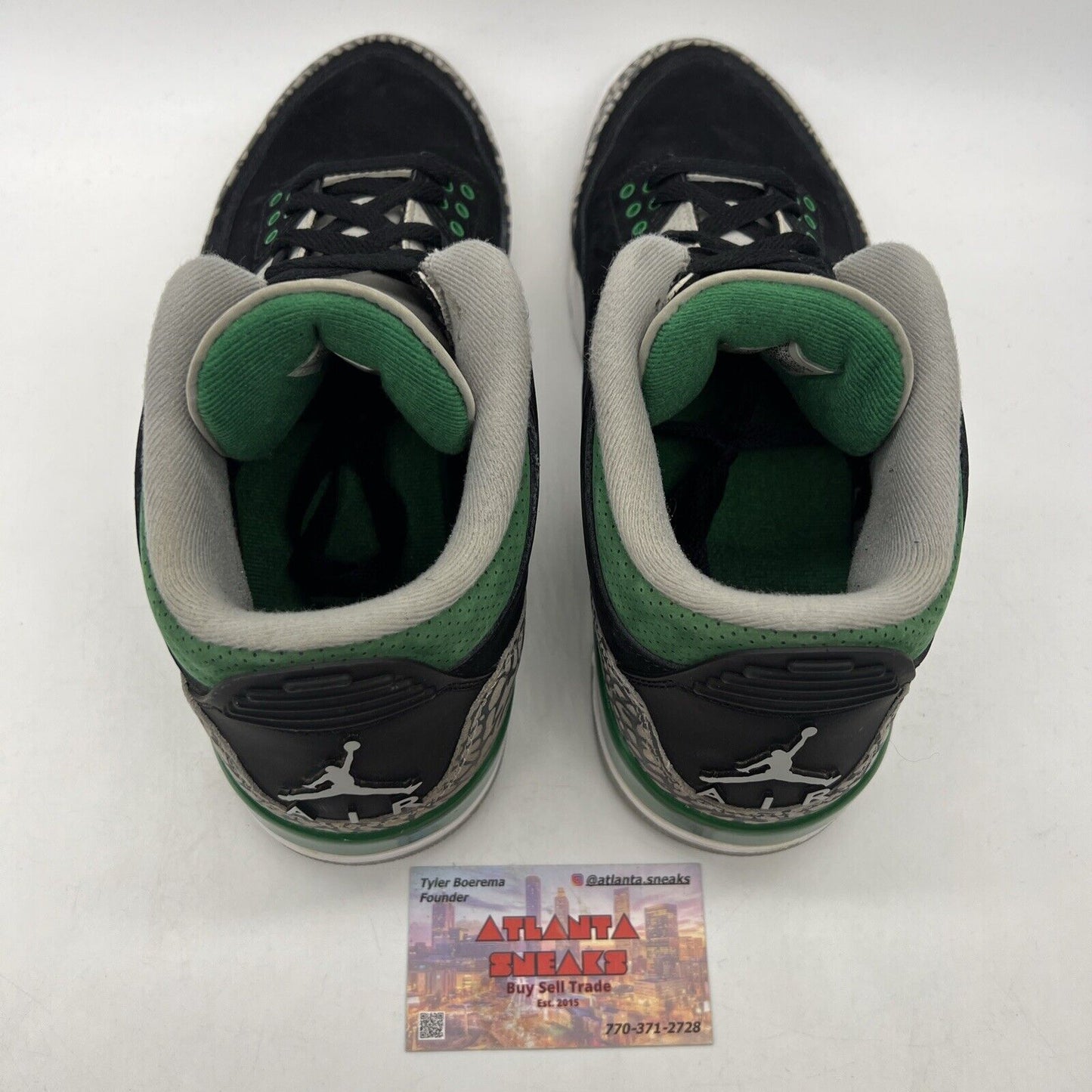 Size 10 - Jordan 3 Retro Mid Pine Green Black White  Suede Leather (CT8532-030)