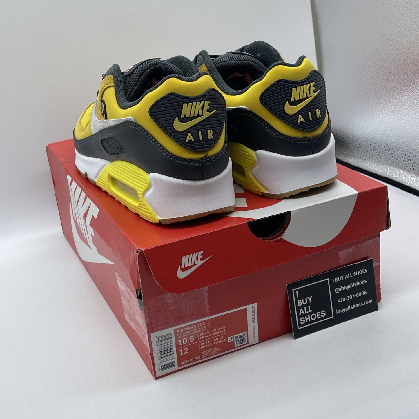 Size 10.5 - Nike Air Max 90 SE Go The Extra Smile Yellow Suede (DO5848-700)