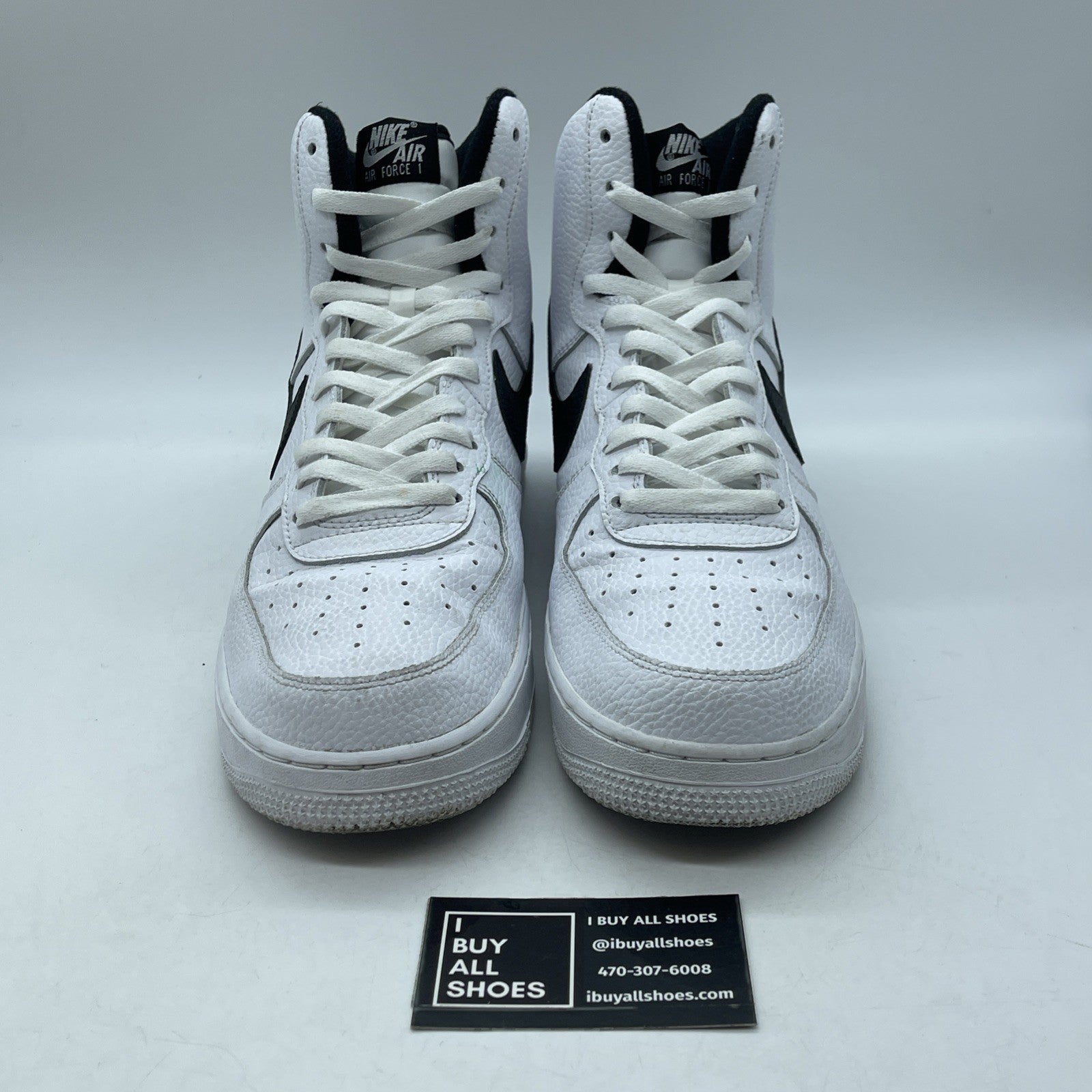 Size 12 - Nike Air Force 1 White Black Leather (CT2303-100)