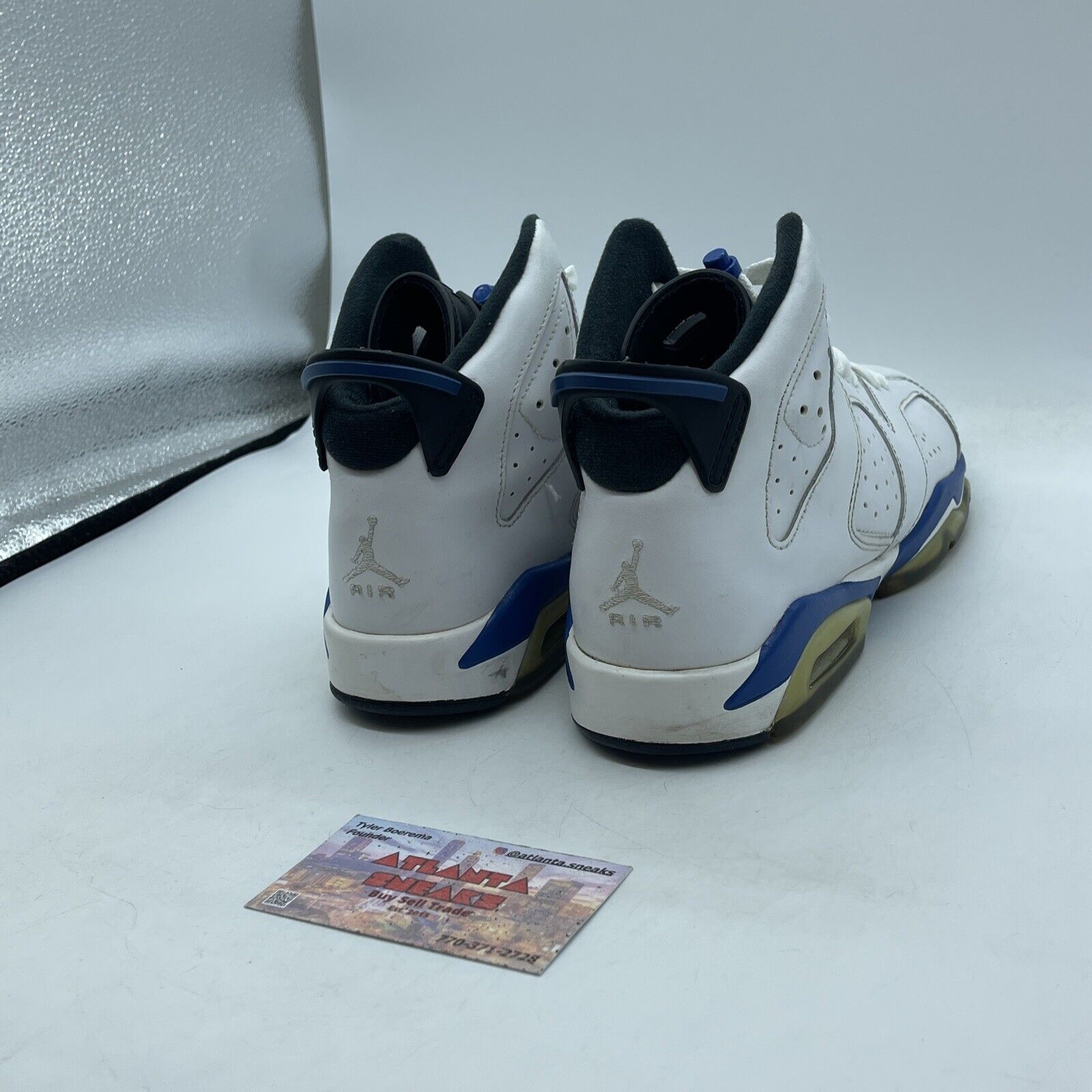 Size 7Y (GS) - Jordan 6 Retro Mid Sport Blue White Leather (384665-107)